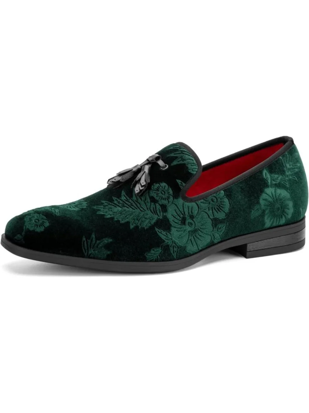 JITAI Men's Green30 Rubber Loafers Tassels Spikes Comfortable Wedding Prom Shoes